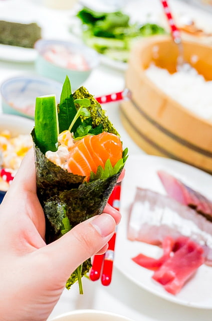 手巻き寿司の作り方 手巻きパーティーセットを自分でアレンジHand-rolled sushi横浜よろい寿司