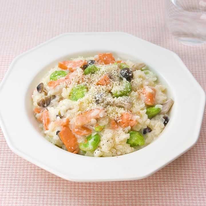 炊飯器レシピ 鮭クリームリゾットTikTok