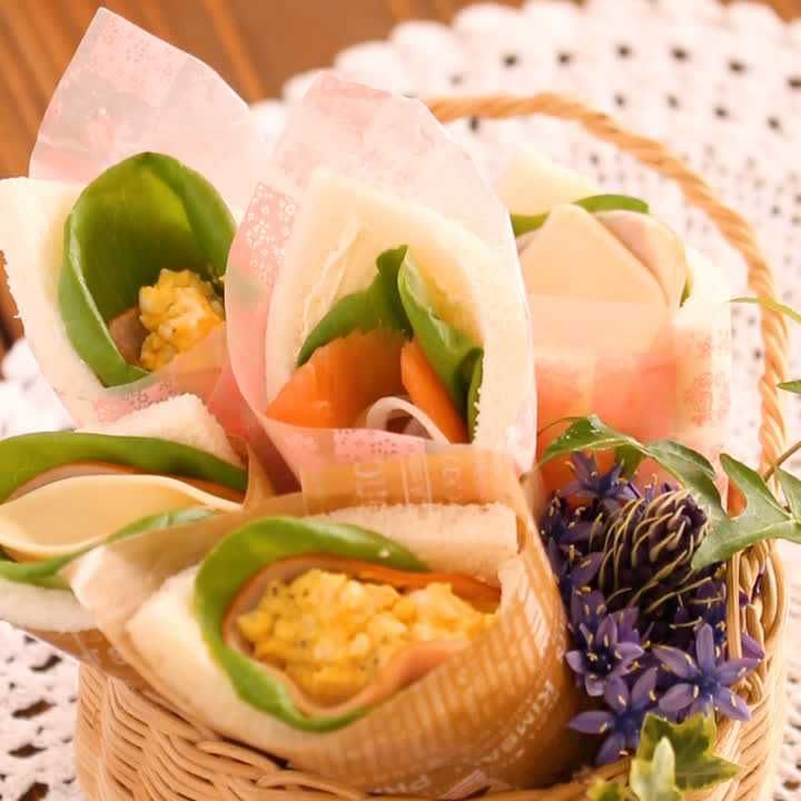 見た目が可愛い♪ くまとうさぎのサンドイッチ