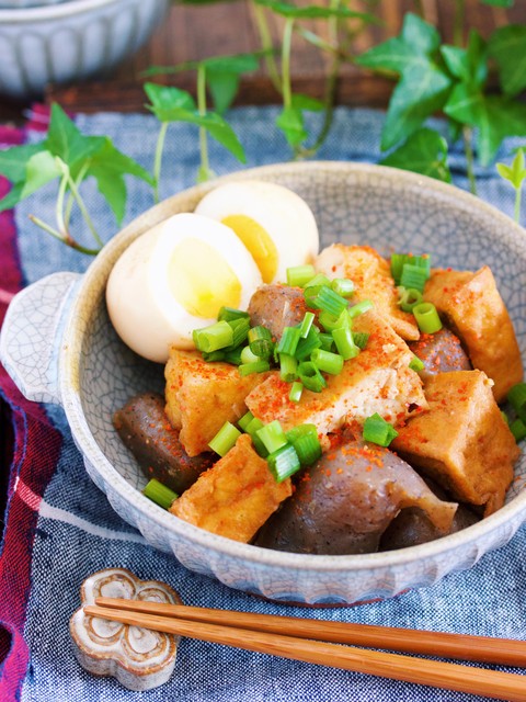 厚揚げとこんにゃくのしょうゆ煮