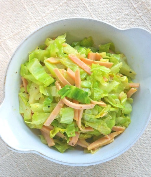 レンジで即効！ハムとキャベツの蒸し物☆