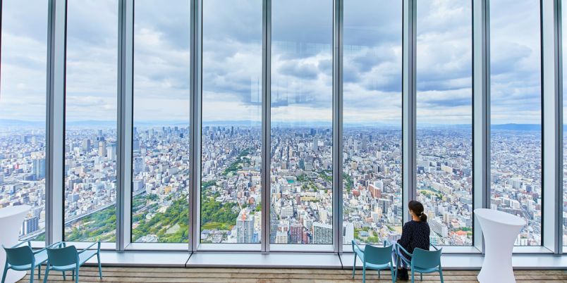 あべのハルカスで赤ちゃんや子供とランチするなら16階庭園がおすすめおにぎりフェイス