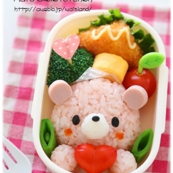 キャラ弁＊桃色くまちゃん♪