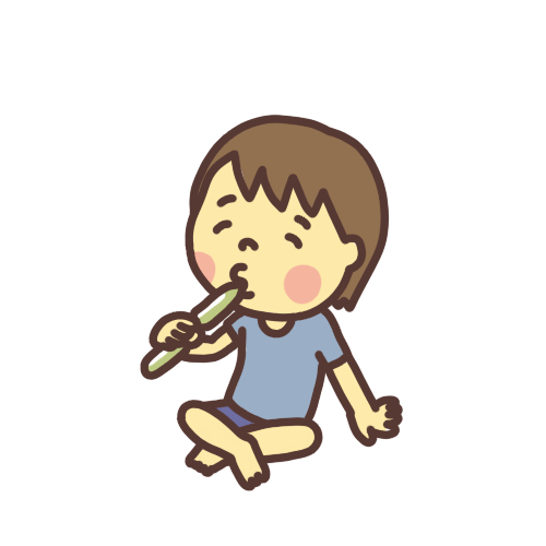 アイスを食べているうさぎとパンダのフリーイラスト：イラスト無料