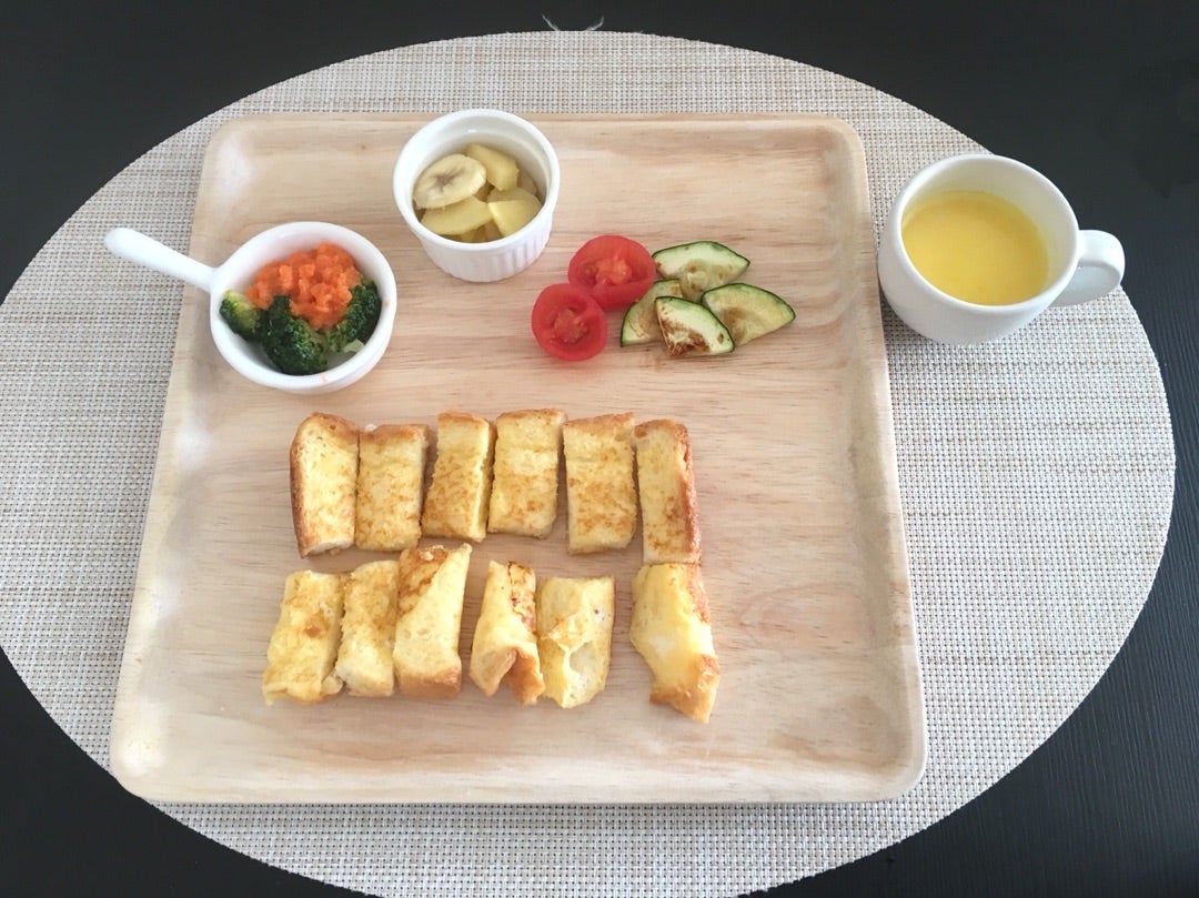 1y0m18d 離乳食完了期② ～きなこフレンチトースト・苺ヨーグルト～見習い管理栄養士のできごと レシピブログ