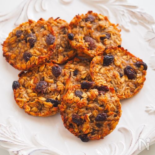 トースターで作るチョコバナナオートミールクッキ