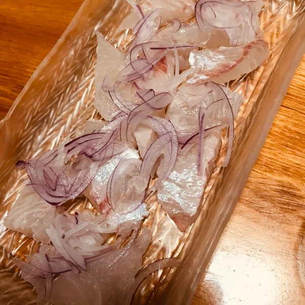 基本の鯛カルパッチョ 簡単で絶品 玉ねぎマリネも美味しい
