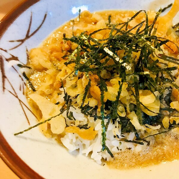 天かすと卵のおかかご飯