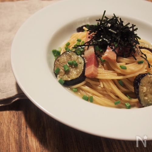 なすと青じその和風きのこパスタ