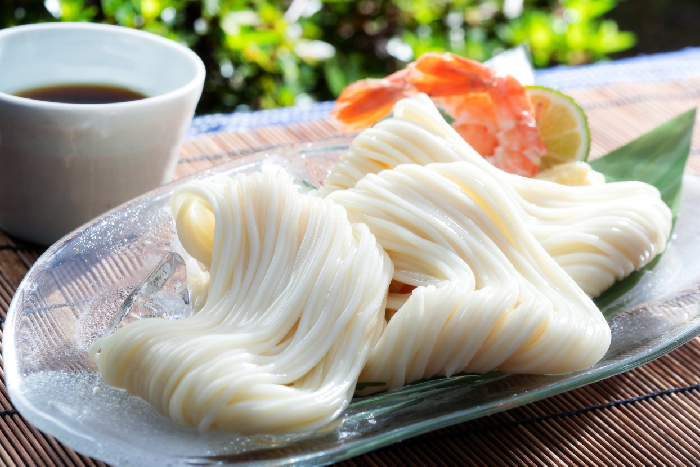 レンジで簡単めんつゆ作り五色の七夕天の川そうめん