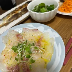 鯛の昆布〆風カルパッチョ