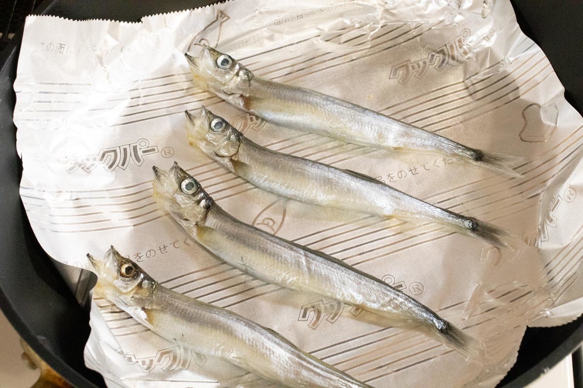 フライパンで焼きししゃも