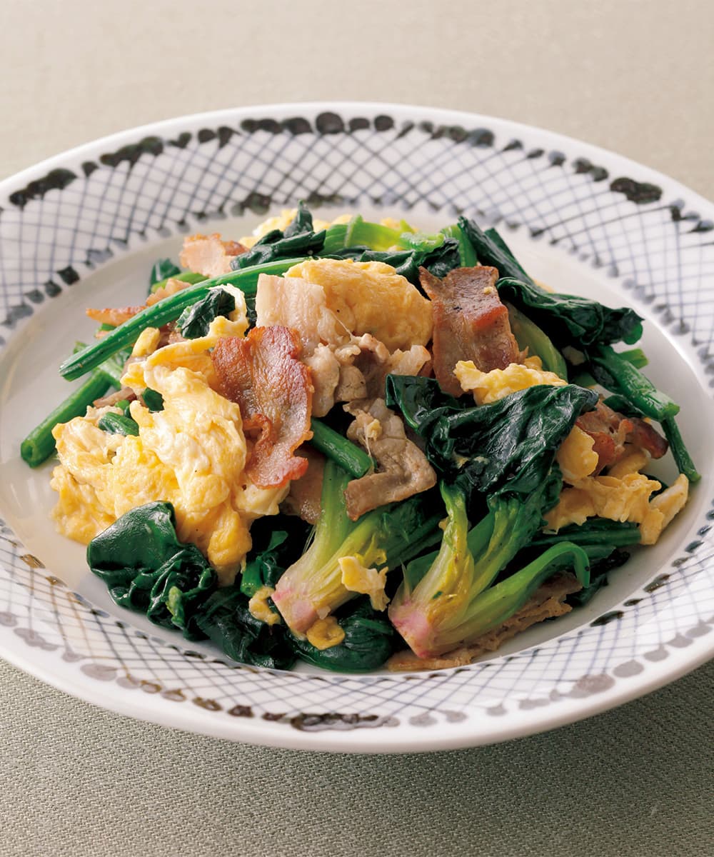 きのことほうれん草の卵炒め パパッと作れる＋1品副菜♪