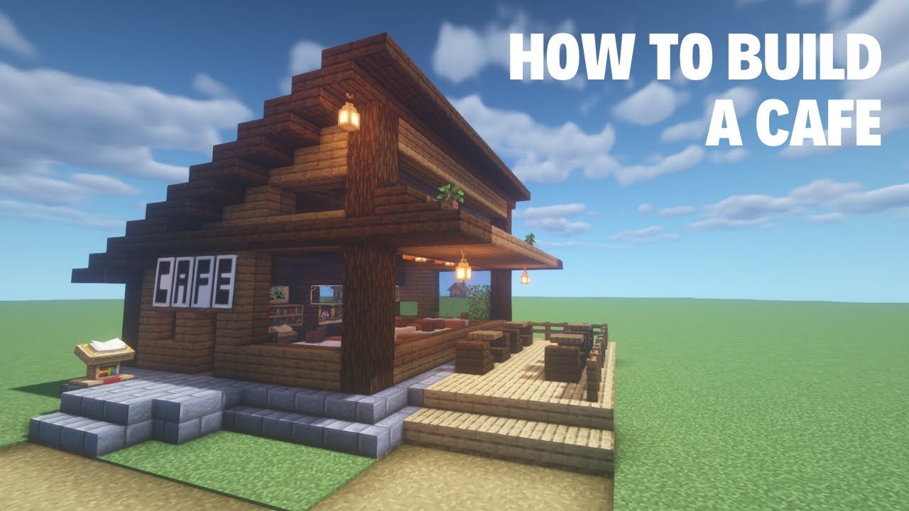 minecraftbuilds 真紅の木の赤いカフェ - Horohoro_minecraft Works