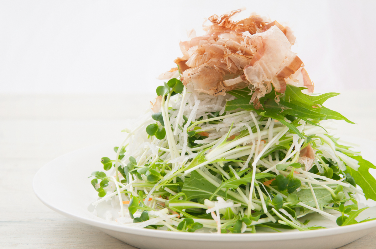 水菜とベーコンのサラダ 副菜