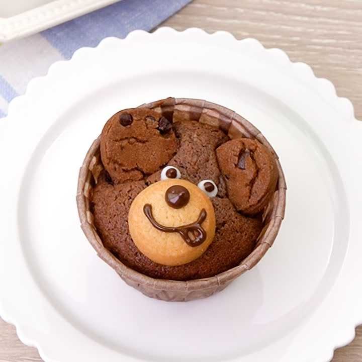 トナカイのチョコクリームカップケーキ