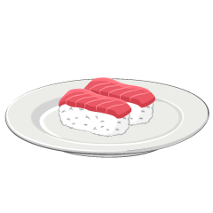 かわいいサーモン寿司イラスト・フリー素材なら「シンテリ」